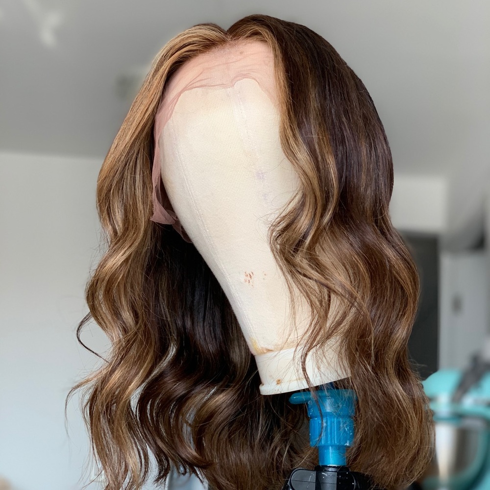 100% human hair full lace 16” long bob wig